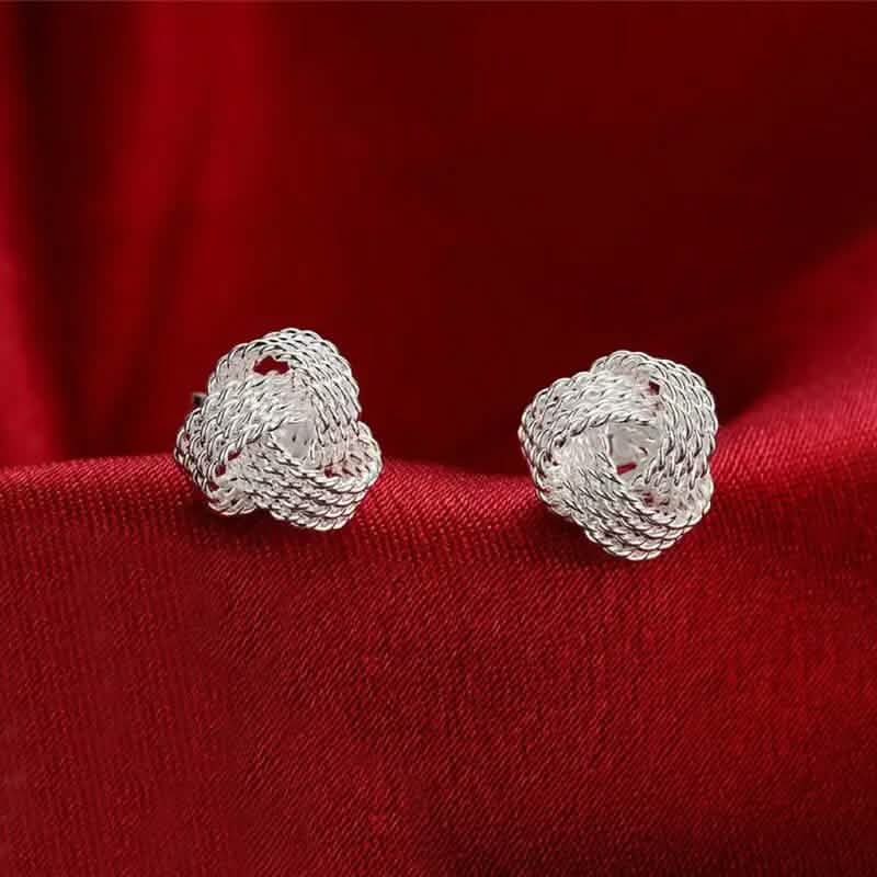 925 Sterling Silver Braided Ball Earrings DailySale