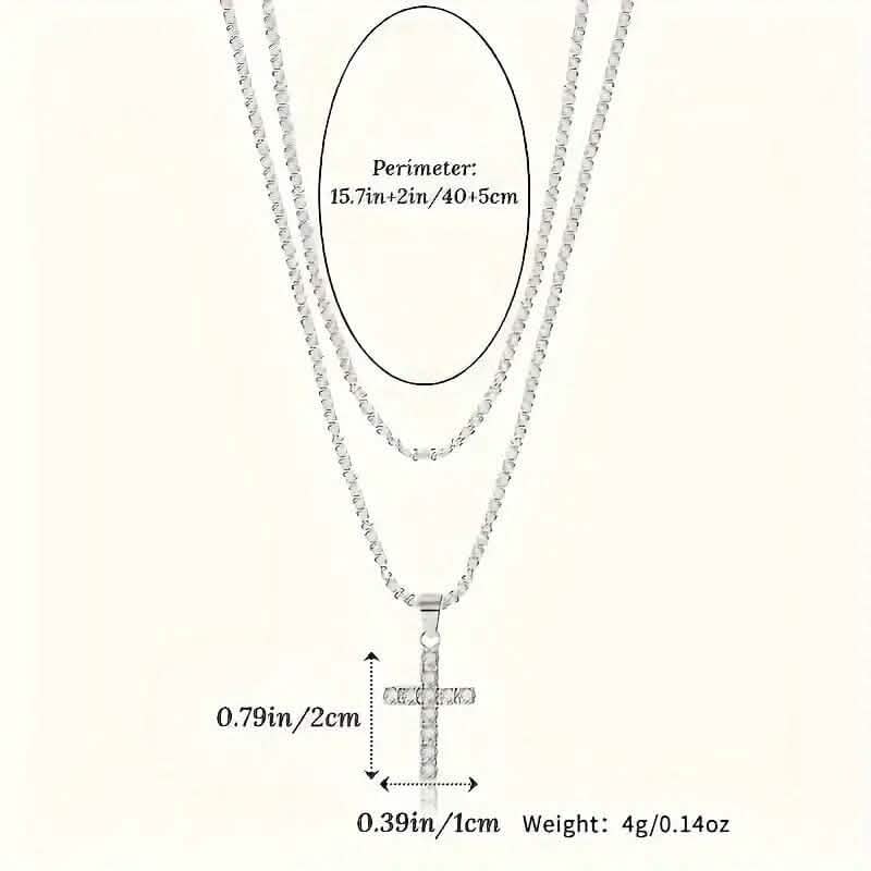 925 Sterling Silver Chain Cross Pendant DailySale