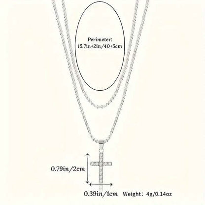 925 Sterling Silver Chain Cross Pendant DailySale
