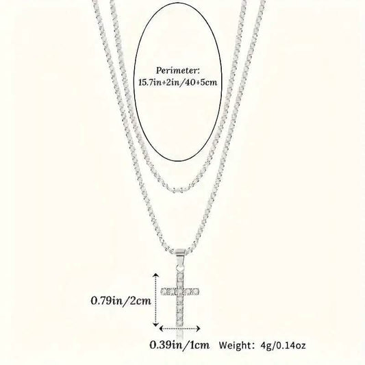 925 Sterling Silver Chain Cross Pendant DailySale