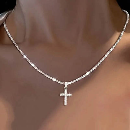 925 Sterling Silver Chain Cross Pendant DailySale