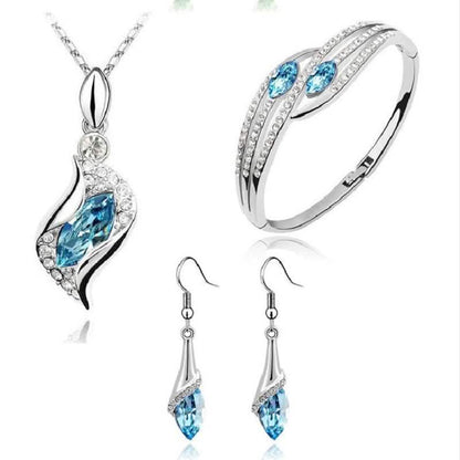 925 Sterling Silver Crystal Jewelry Set DailySale