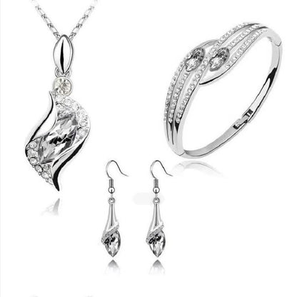 925 Sterling Silver Crystal Jewelry Set DailySale