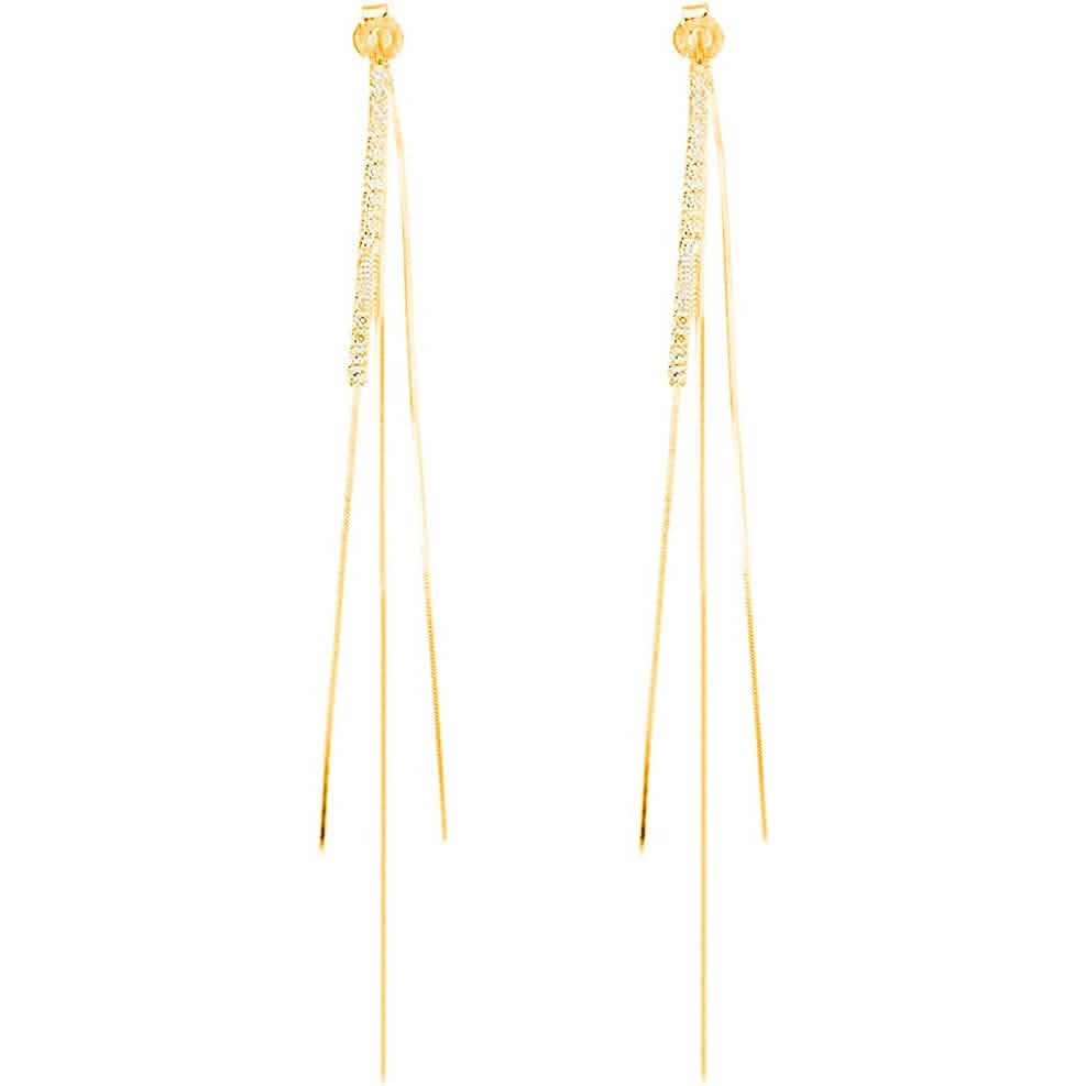 925 Sterling Silver Dangle Chain Tassel Earrings DailySale
