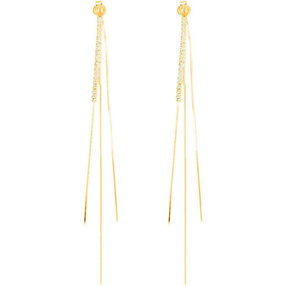 925 Sterling Silver Dangle Chain Tassel Earrings DailySale