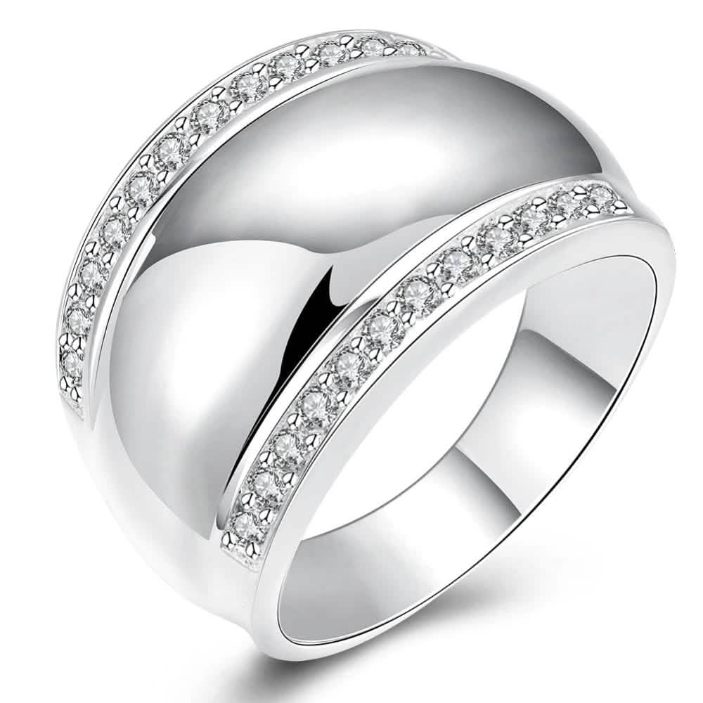 925 Sterling Silver Invisible Setting CZ AAAA Crystal Wedding Ring DailySale