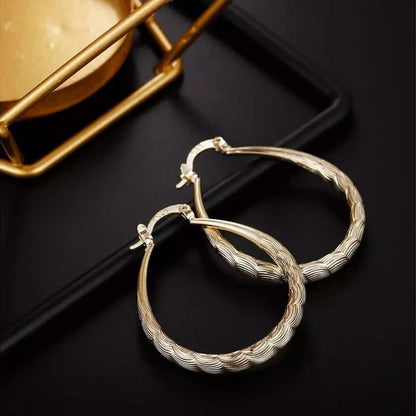 925 Sterling Silver Oval Filigree Hoop Earrings DailySale