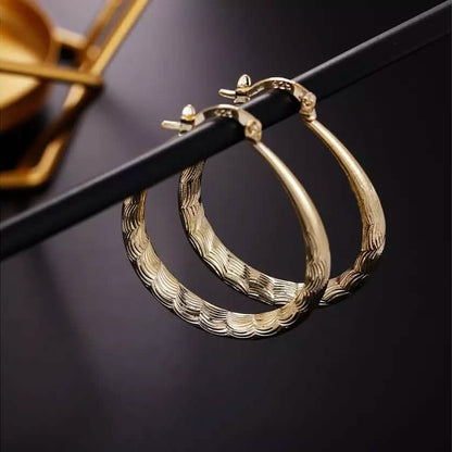 925 Sterling Silver Oval Filigree Hoop Earrings DailySale