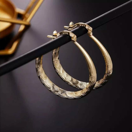 925 Sterling Silver Oval Filigree Hoop Earrings DailySale
