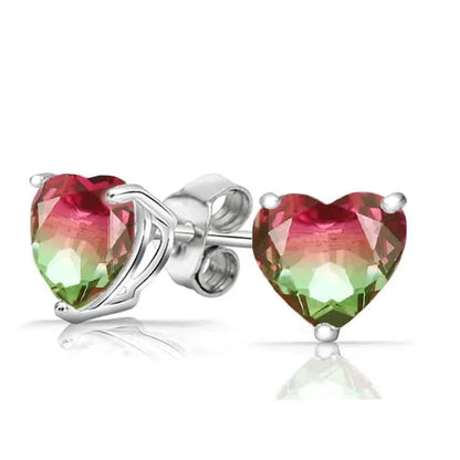 925 Sterling Silver Watermelon Tourmaline Earrings DailySale