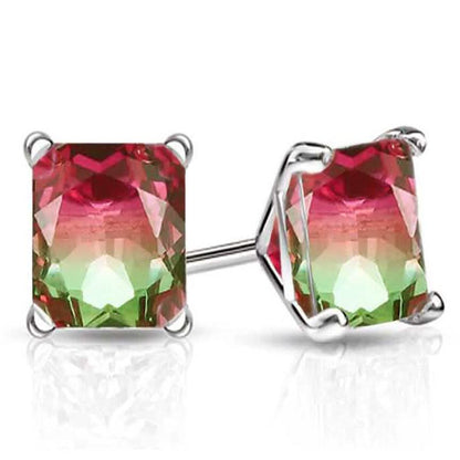 925 Sterling Silver Watermelon Tourmaline Earrings DailySale