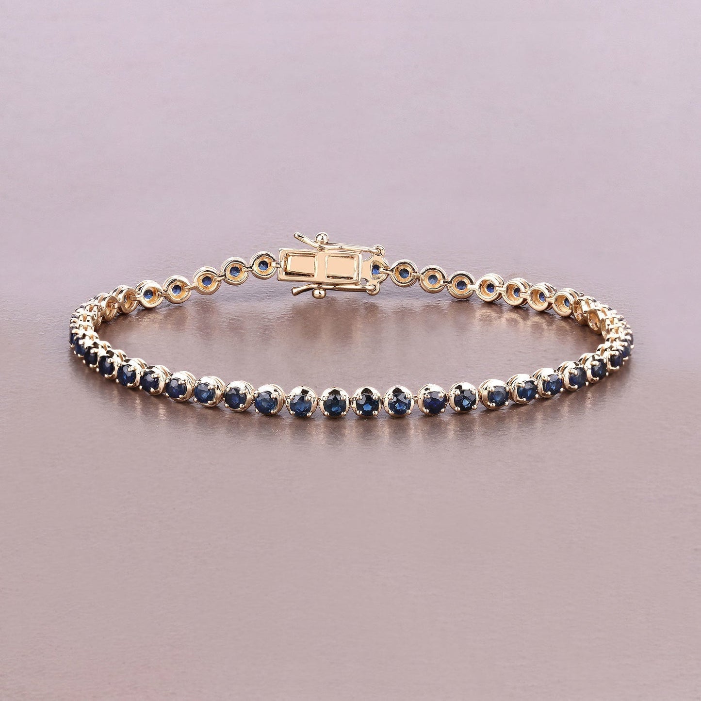 3.13 Carat Genuine Blue Sapphire 14K Yellow Gold Bracelet Bids.com