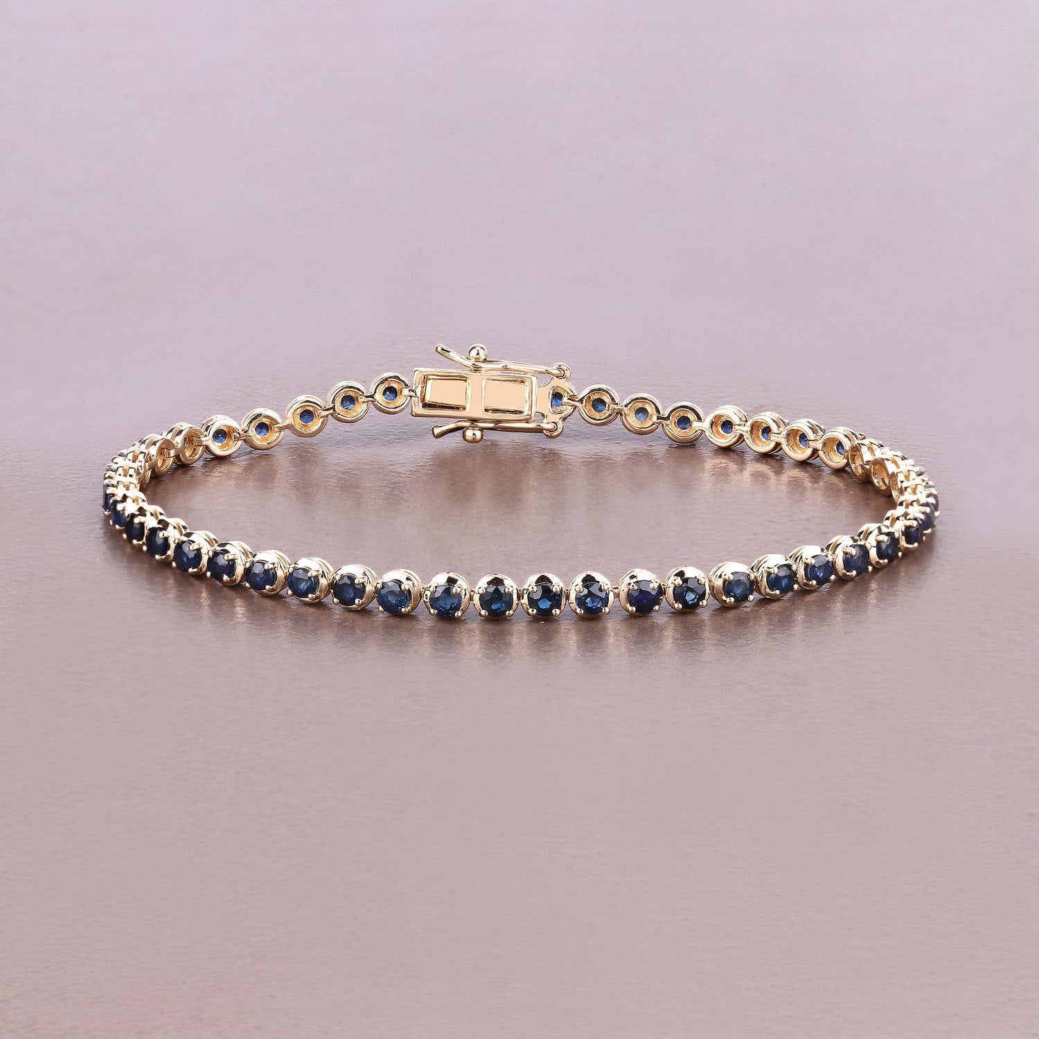 3.13 Carat Genuine Blue Sapphire 14K Yellow Gold Bracelet Bids.com