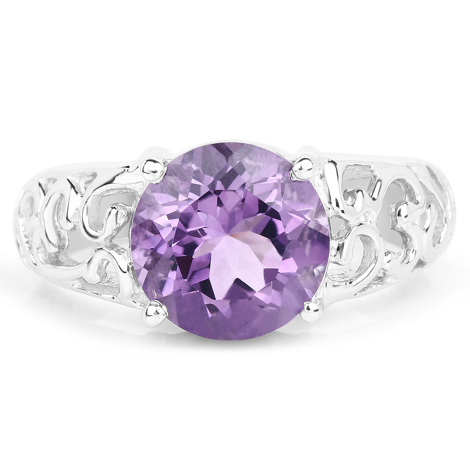 3.30 Carat Genuine Amethyst .925 Sterling Silver Ring Bids.com