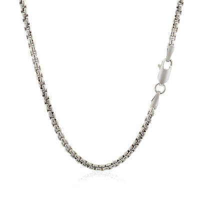 2.4mm 14k White Gold Round Box Chain Bids.com