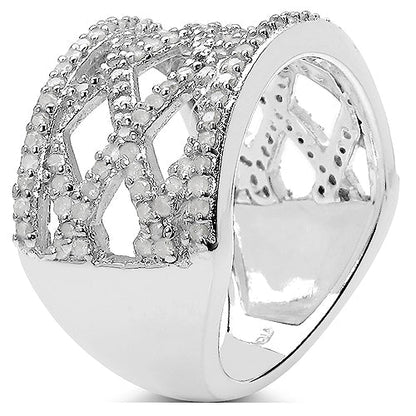 0.92 Carat Genuine White Diamond .925 Sterling Silver Ring Bids.com