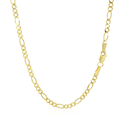 2.8mm 14k Yellow Gold Solid Figaro Chain Bids.com