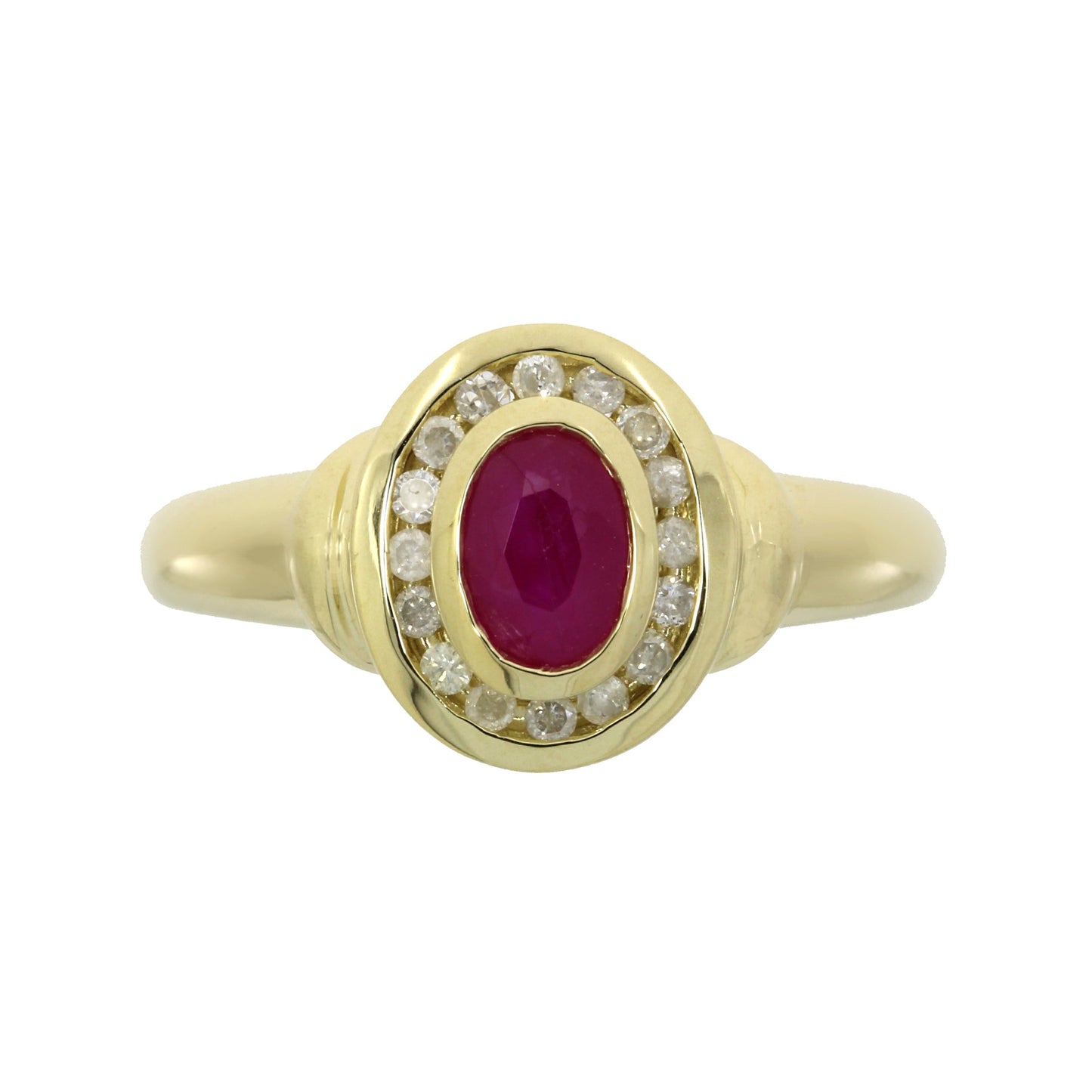 Natural .70ct Ruby Diamond Ring 10KT Yellow Gold Bids.com