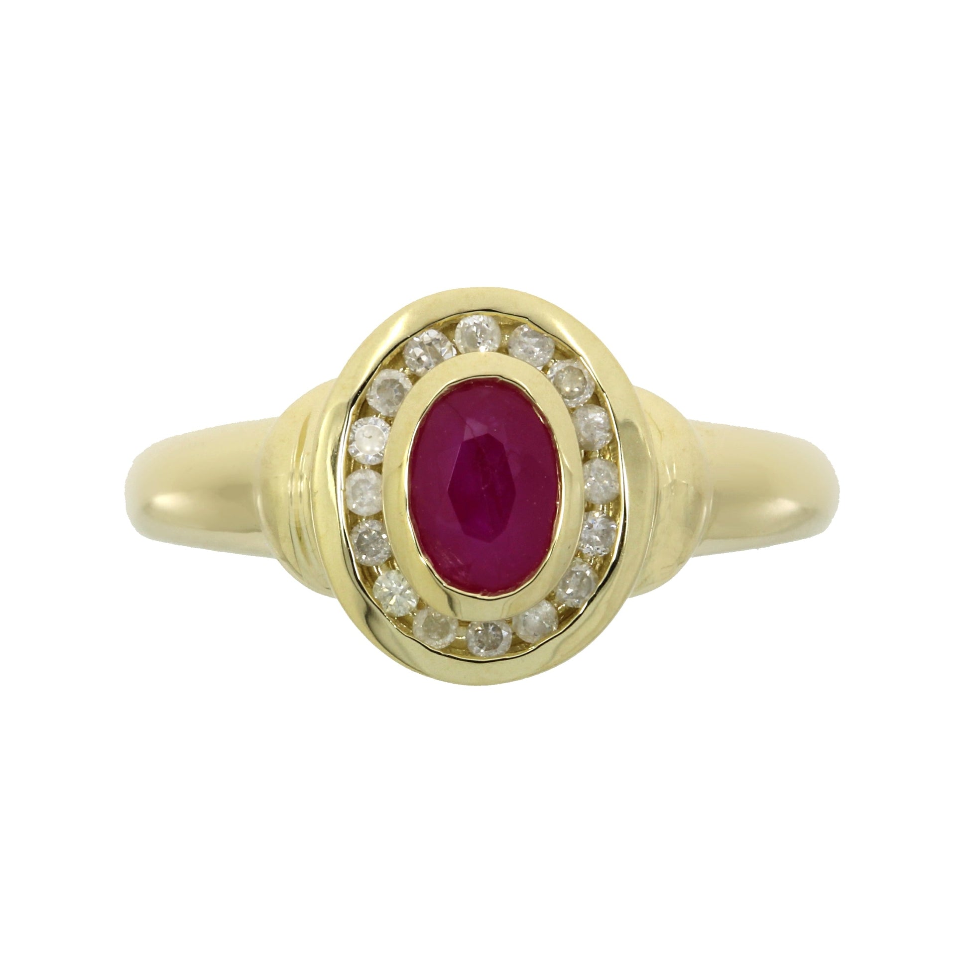 Natural .70ct Ruby Diamond Ring 10KT Yellow Gold Bids.com
