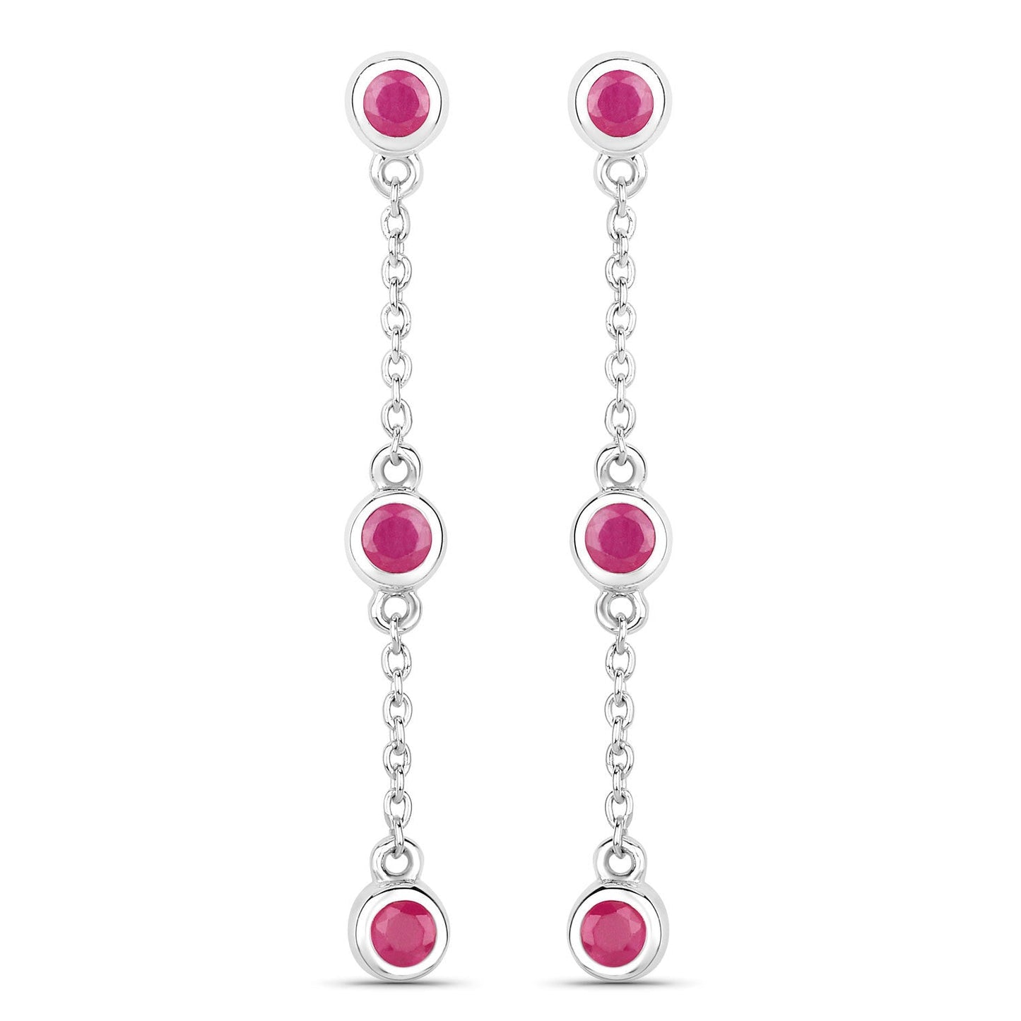 0.78 Carat Genuine Ruby .925 Sterling Silver Earrings Bids.com