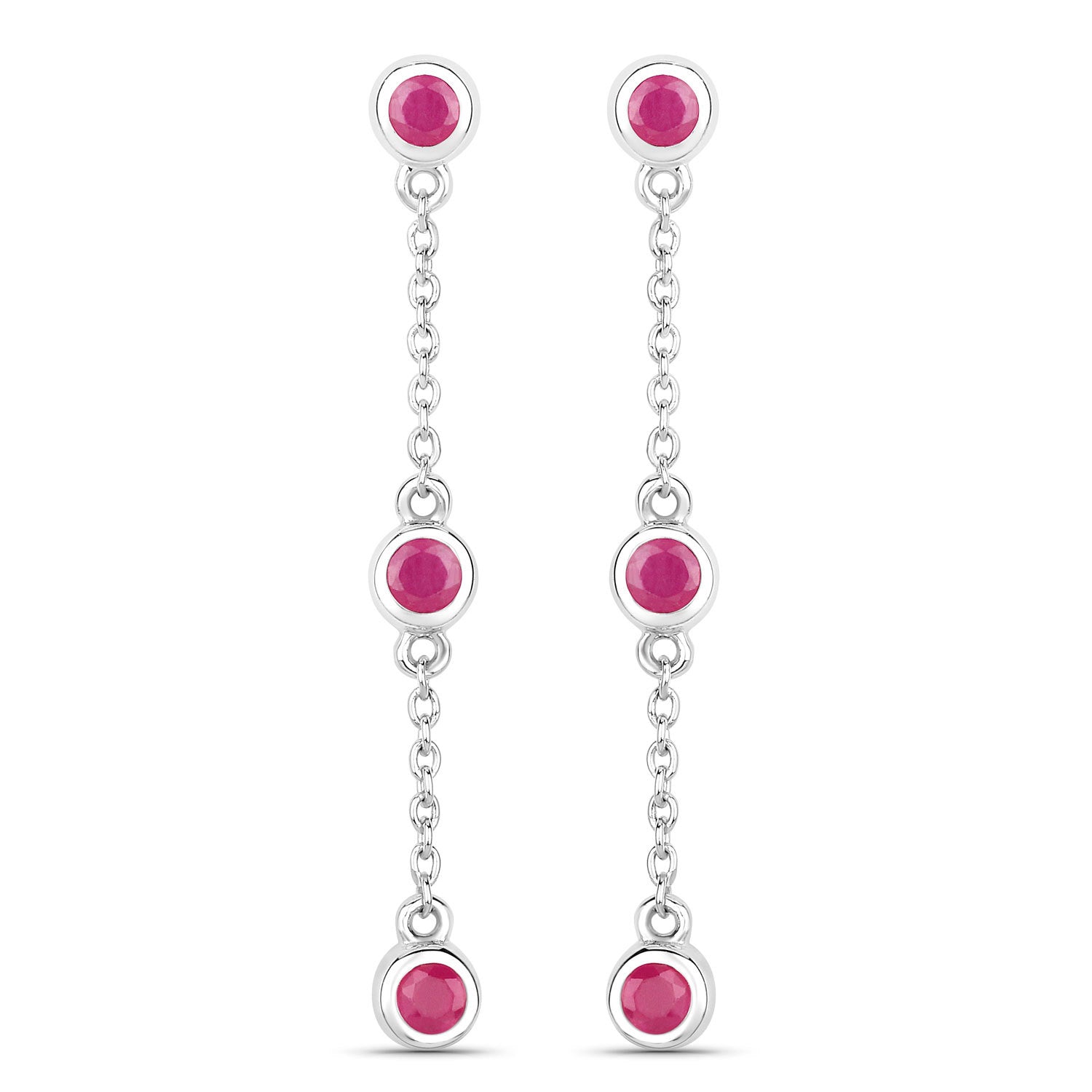 0.78 Carat Genuine Ruby .925 Sterling Silver Earrings Bids.com