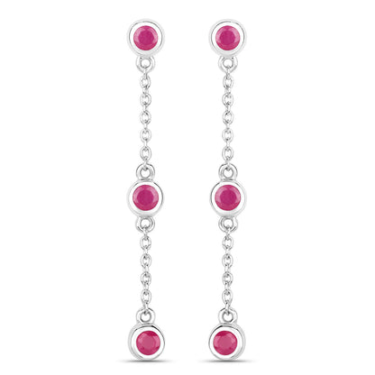 0.78 Carat Genuine Ruby .925 Sterling Silver Earrings Bids.com