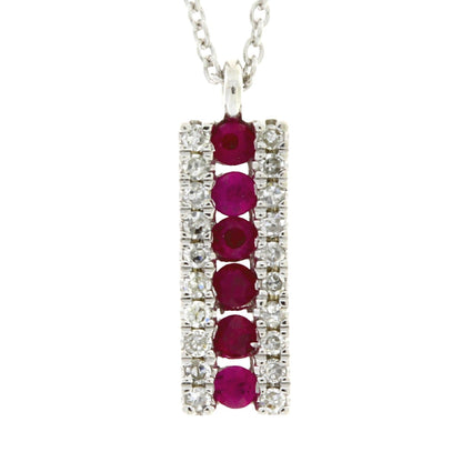 .30ct Ruby Diamond Fashion Pendants 14KT White Gold Bids.com