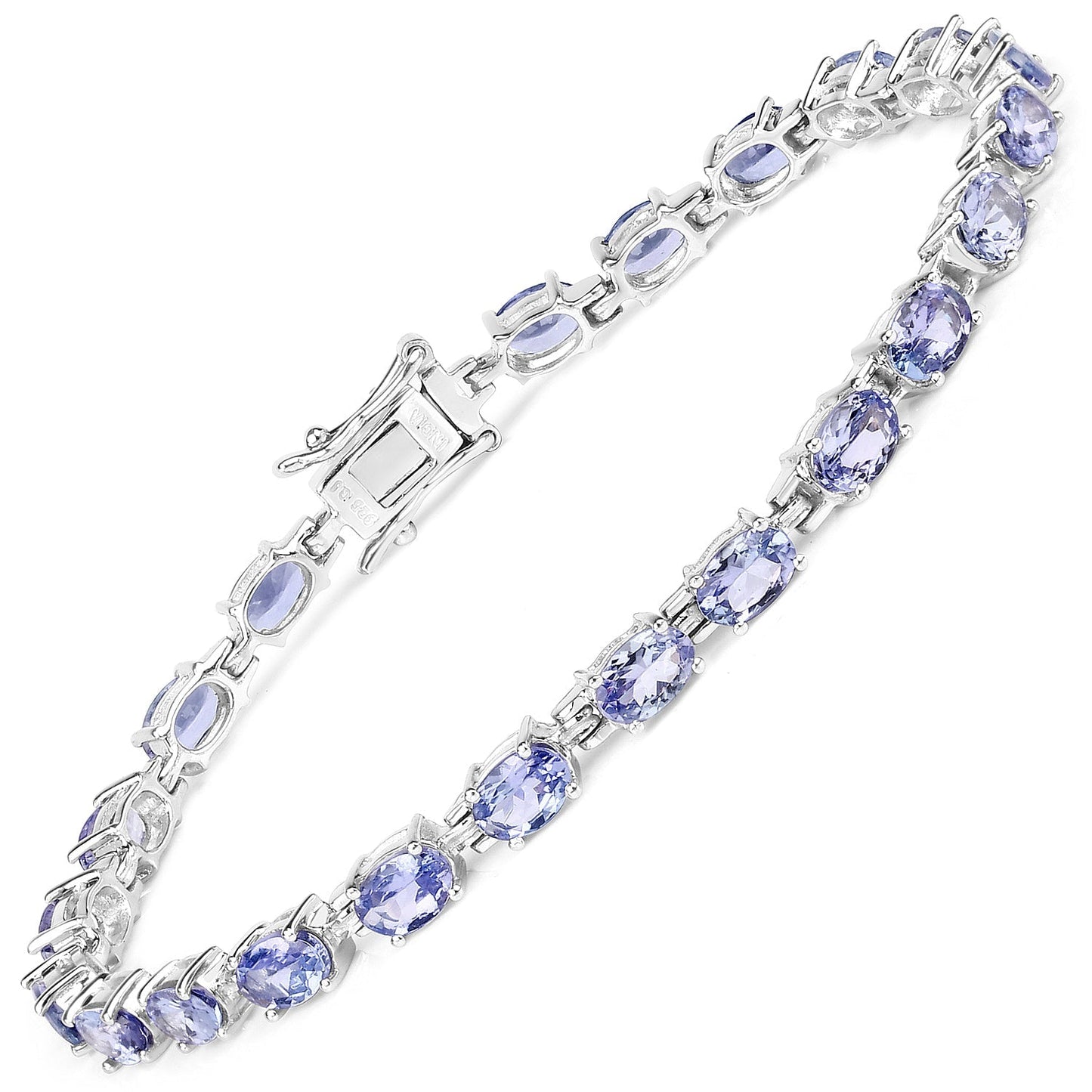 9.68 Carat Genuine Tanzanite .925 Sterling Silver Bracelet Bids.com