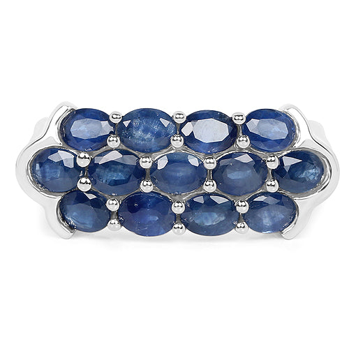 2.60 Carat Genuine Blue Sapphire .925 Sterling Silver Ring Bids.com