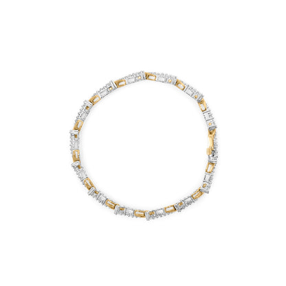 10K Yellow and White Gold 2.00 Cttw Diamond "S" Link 7" Bracelet (H-I Color, I2-I3 Clarity) Bids.com