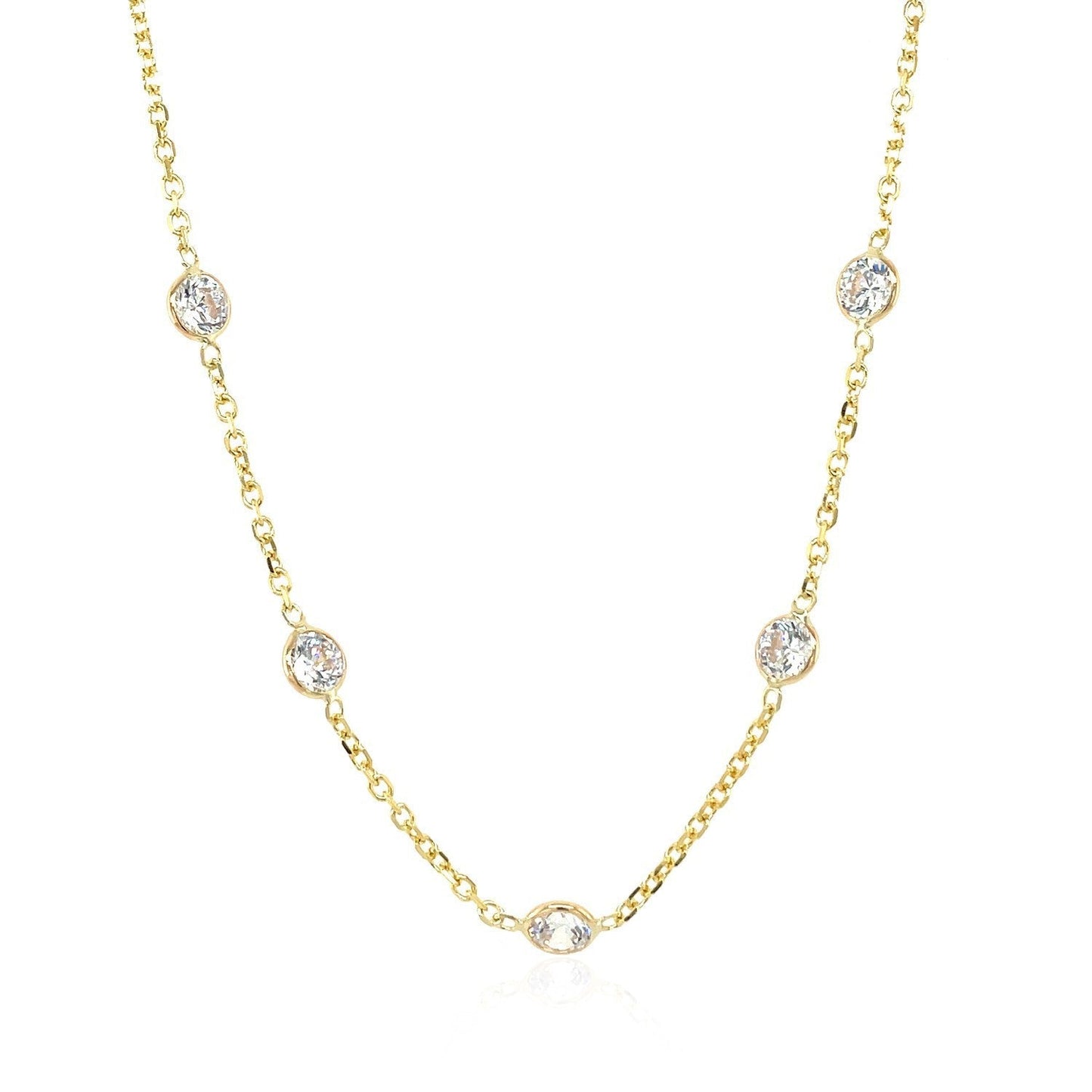 14k Yellow Gold CZ By the Yard Long Links Bids.com
