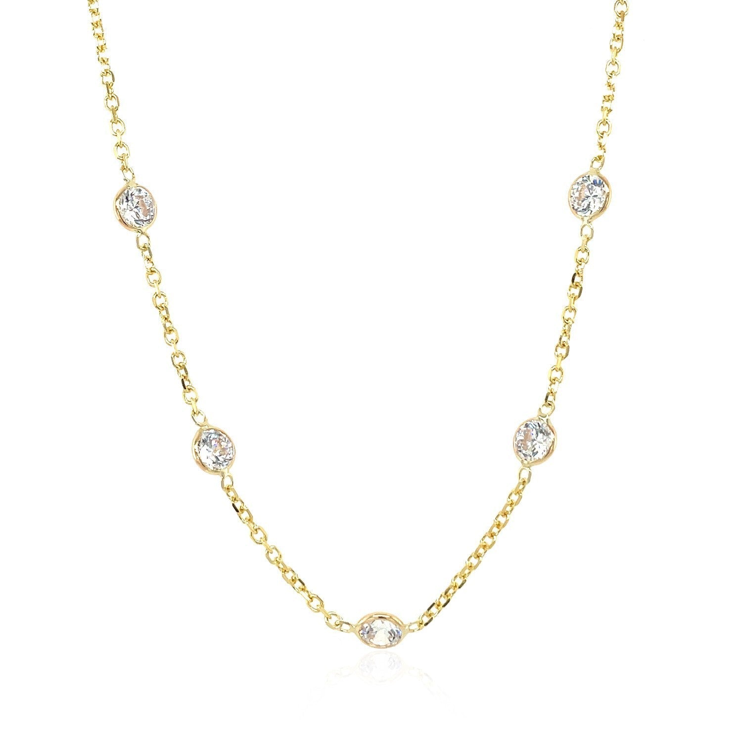 14k Yellow Gold CZ By the Yard Long Links Bids.com