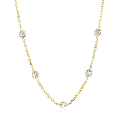 14k Yellow Gold CZ By the Yard Long Links Bids.com