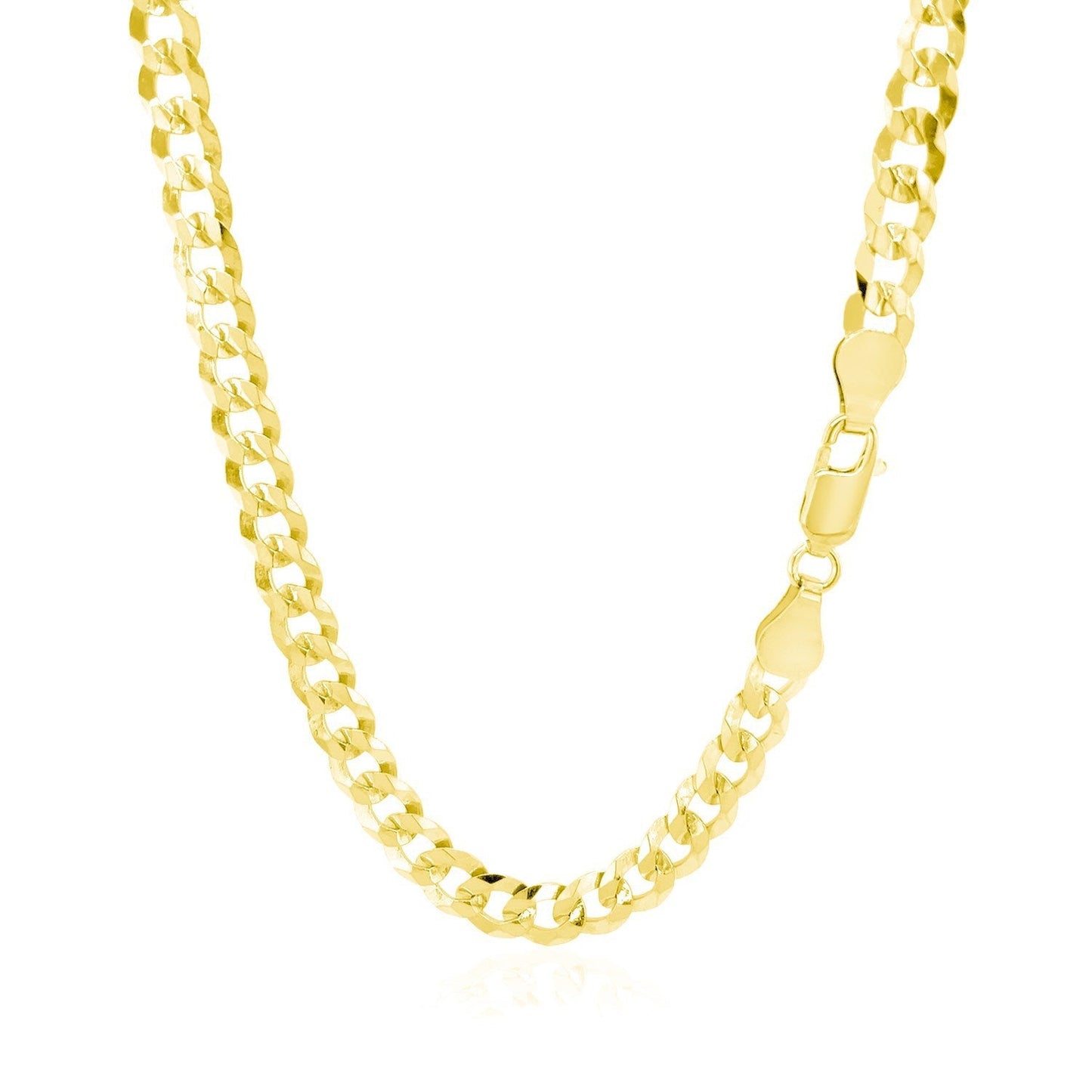5.7mm 14k Yellow Gold Solid Curb Chain Bids.com