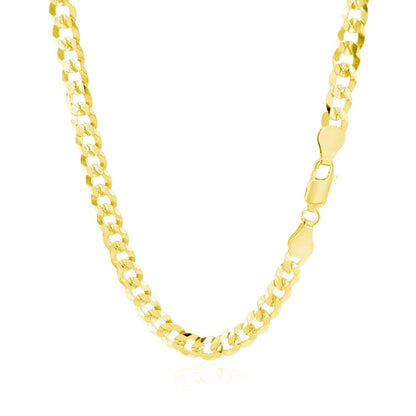 5.7mm 14k Yellow Gold Solid Curb Chain Bids.com