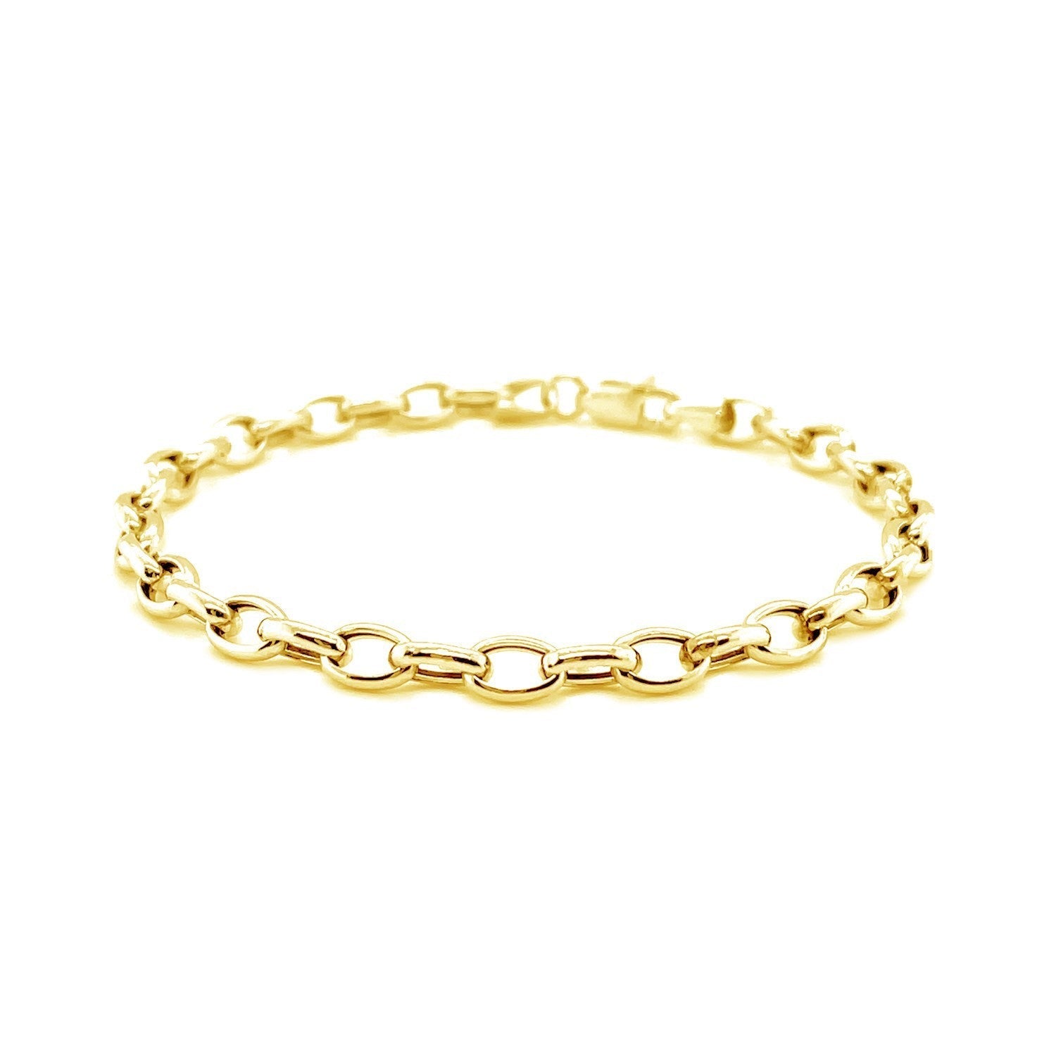4.6mm 14k Yellow Gold Oval Rolo Bracelet Bids.com