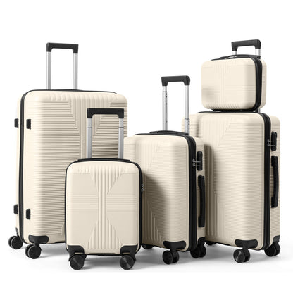 5-Piece Lightweight Luggage Set with Lock – 12/16/20/24/28 Inch DailySale