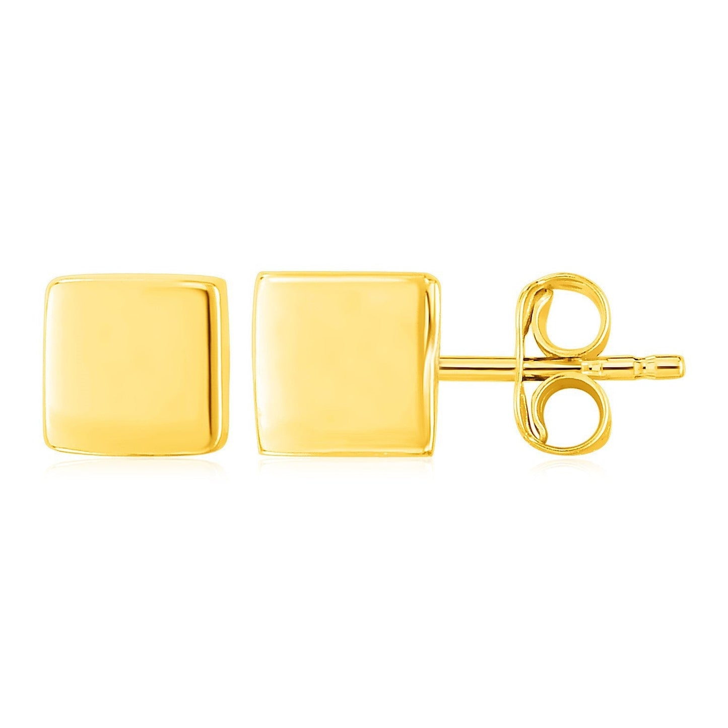 14k Yellow Gold Polished Cube Post Earrings Bids.com