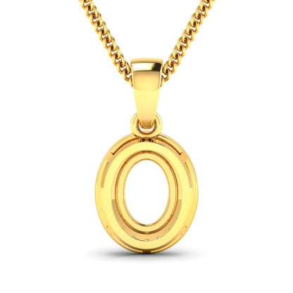 0.18 Carat Genuine White Diamond 14K Yellow Gold Semi Mount Pendant - holds 8x6mm Oval Gemstone Bids.com
