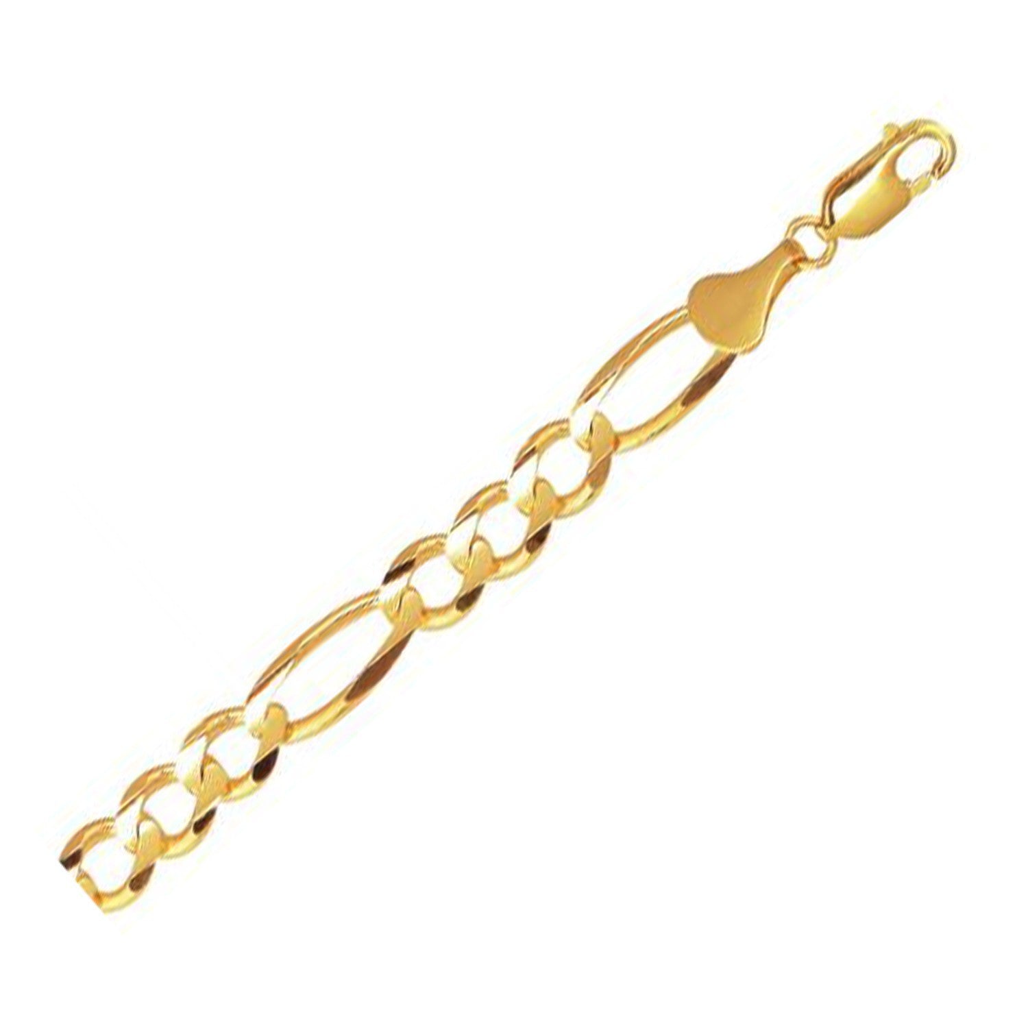 10k Yellow Gold Solid Figaro Bracelet (7.90 mm) Bids.com