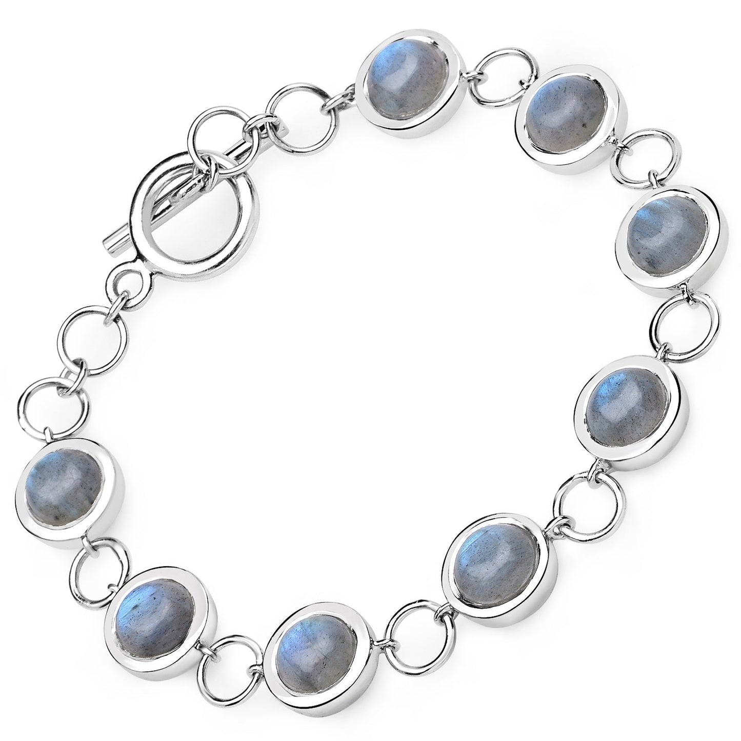 15.48 Carat Genuine Labradorite .925 Sterling Silver Bracelet Bids.com