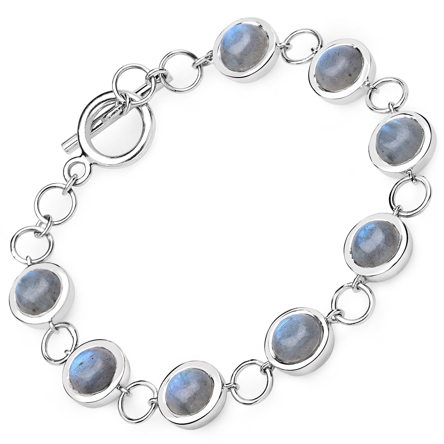 15.48 Carat Genuine Labradorite .925 Sterling Silver Bracelet Bids.com
