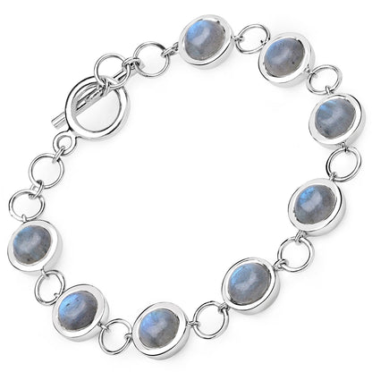 15.48 Carat Genuine Labradorite .925 Sterling Silver Bracelet Bids.com