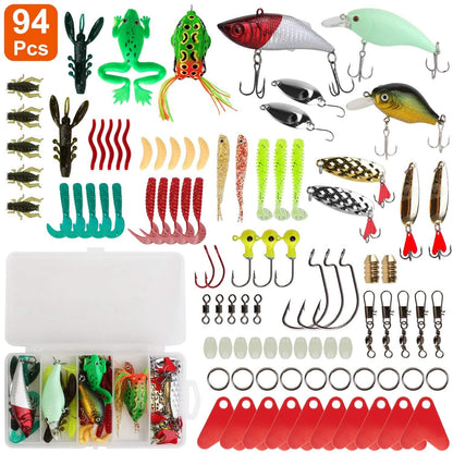 94-Piece: Fishing Lures Kit Soft Plastic Fishing Baits Set DailySale