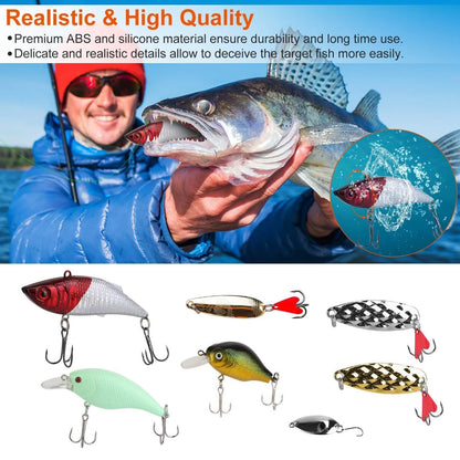 94-Piece: Fishing Lures Kit Soft Plastic Fishing Baits Set DailySale