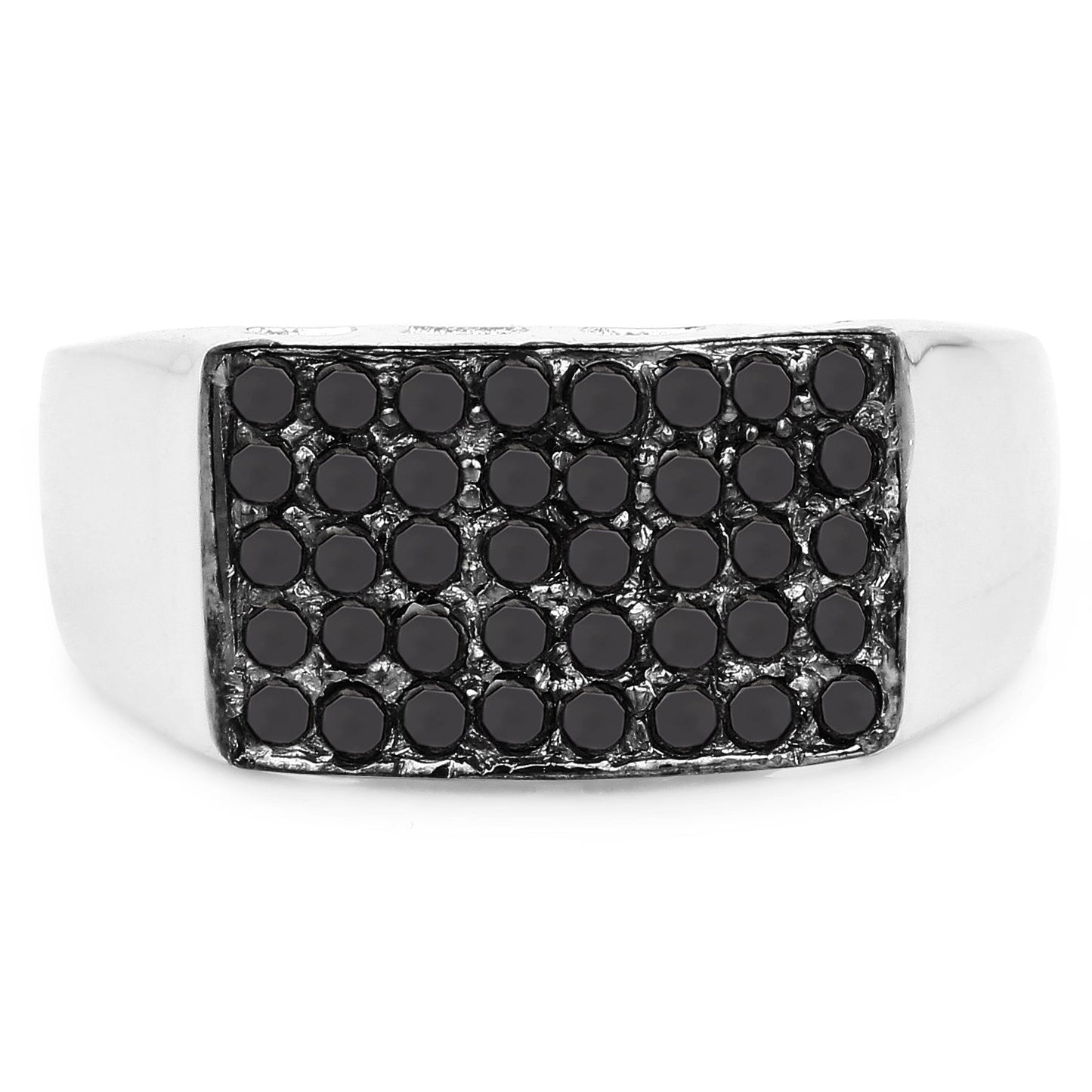 0.43 Carat Genuine Black Diamond .925 Sterling Silver Ring Bids.com