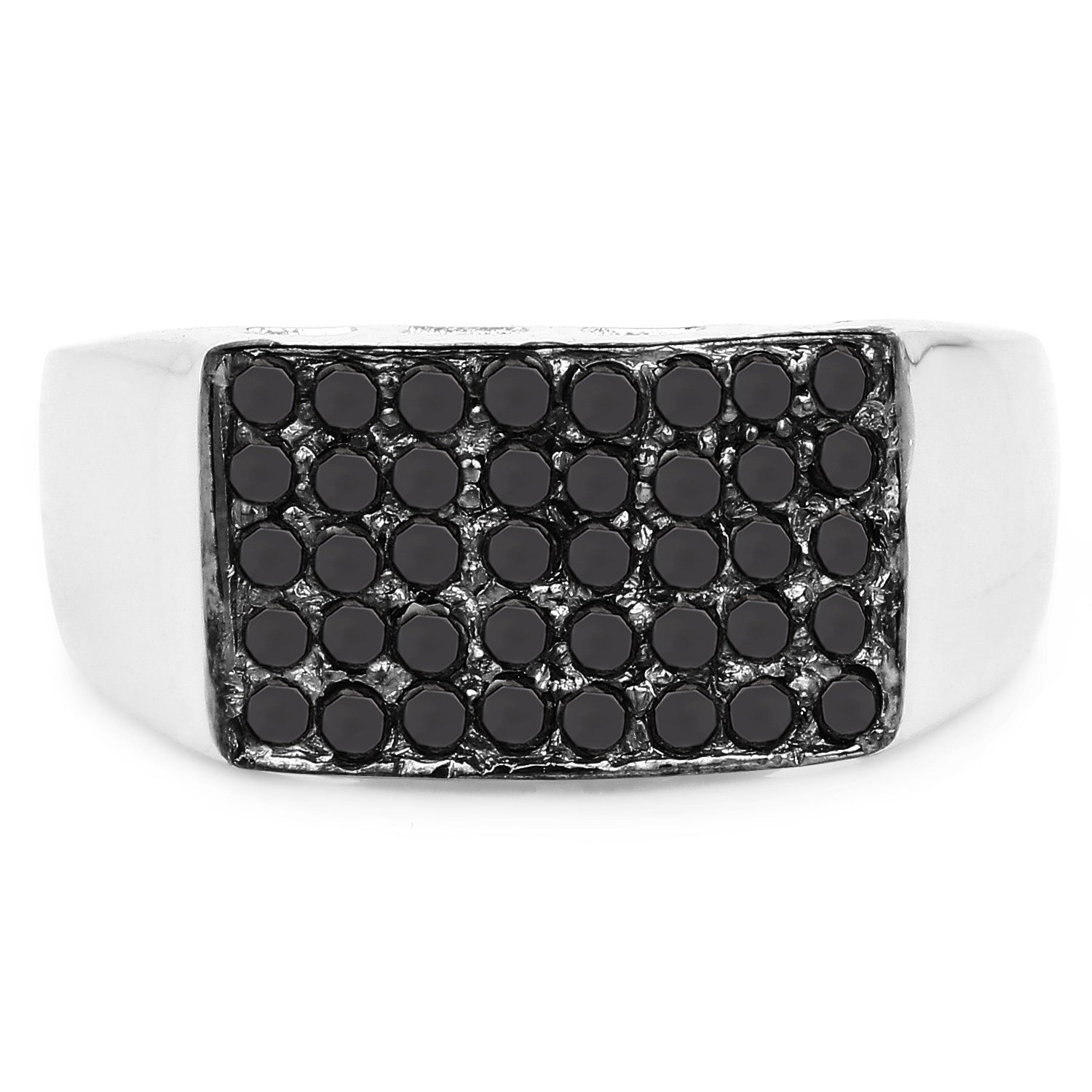 0.43 Carat Genuine Black Diamond .925 Sterling Silver Ring Bids.com