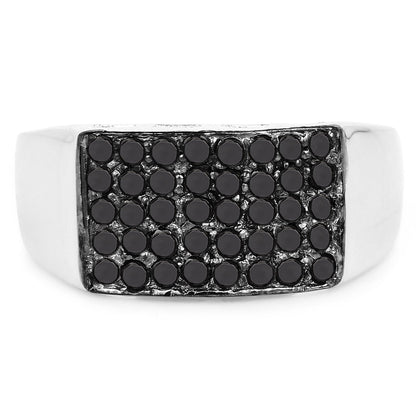 0.43 Carat Genuine Black Diamond .925 Sterling Silver Ring Bids.com