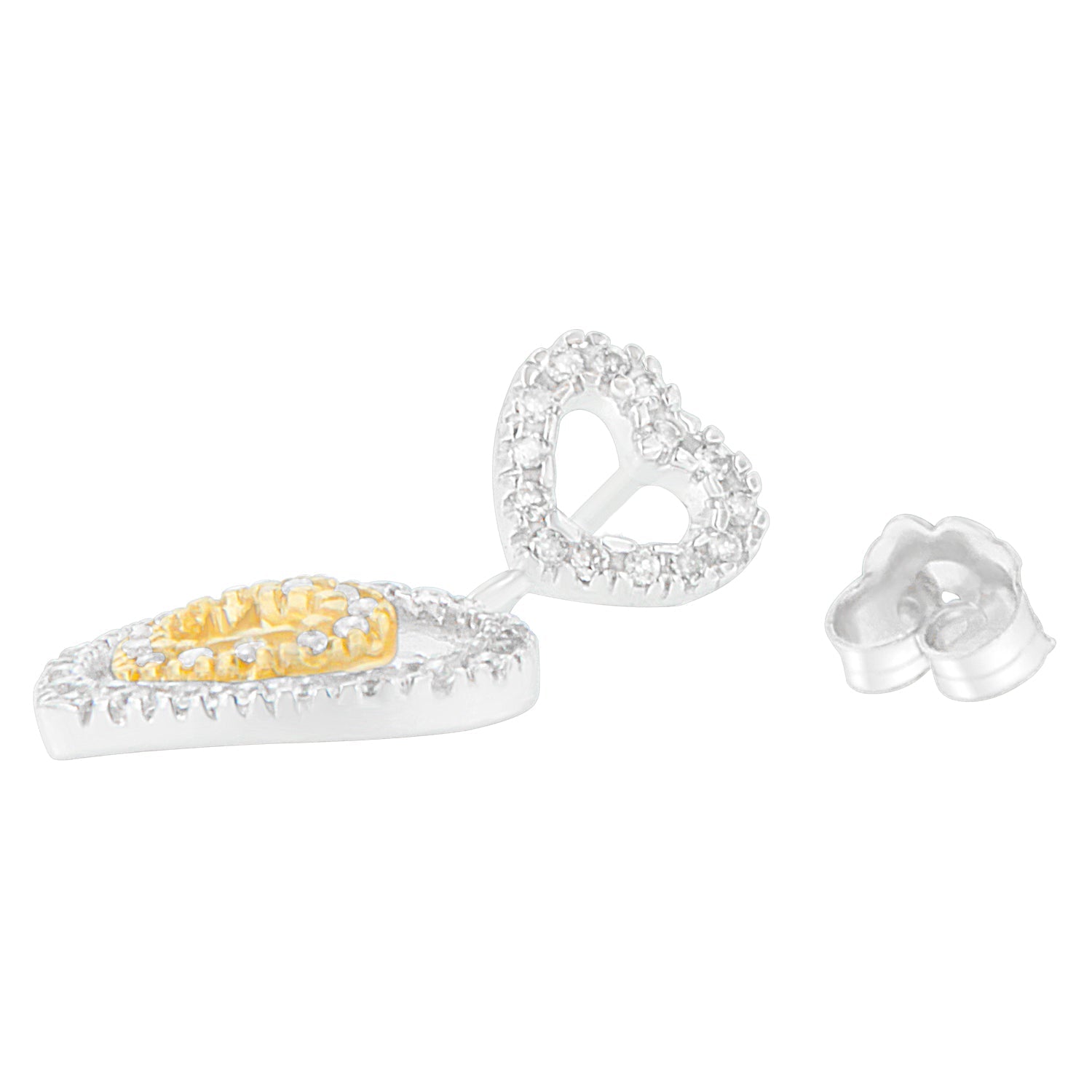 14K Two Toned 1/2 cttw Round Cut Diamond Earrings (H-I, SI1-SI2) Bids.com