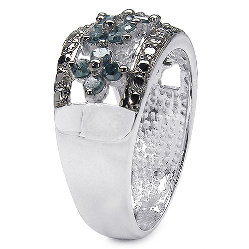 0.62 Carat Genuine Blue Diamond .925 Sterling Silver Ring Bids.com